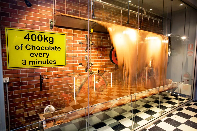A chocolate waterfall feature